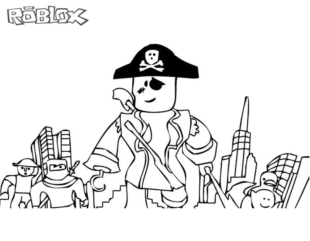Online coloring book: Roblox pirate leader coloring page